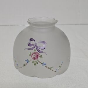 Vtg Westmoreland Satin Handpainted Roses & Bows Fairy Lamp "Shade Only" Signed
